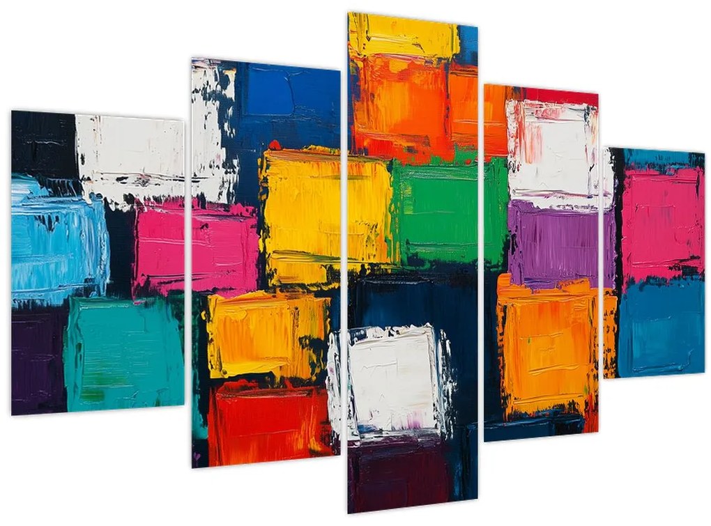 Obraz - Maľba farebných štvorcov (150x105 cm)