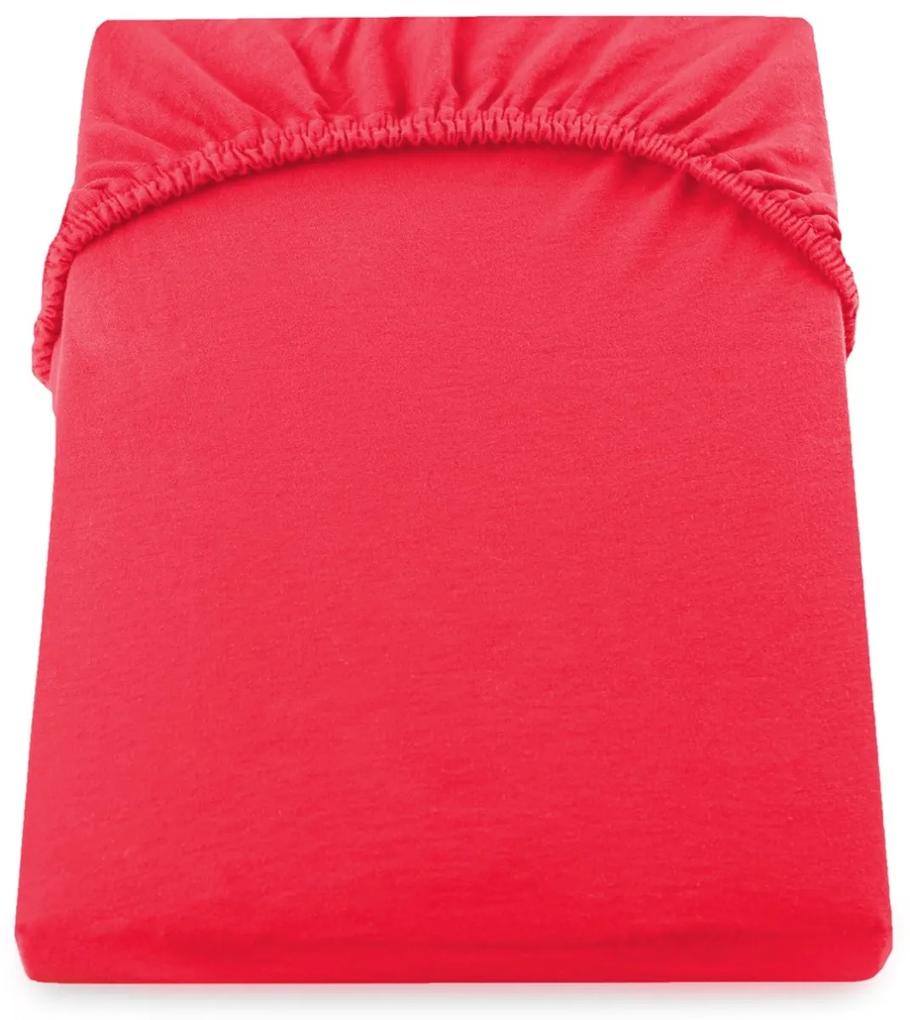 Bavlnené jersey prestieradlo s gumou DecoKing Nephrite červené