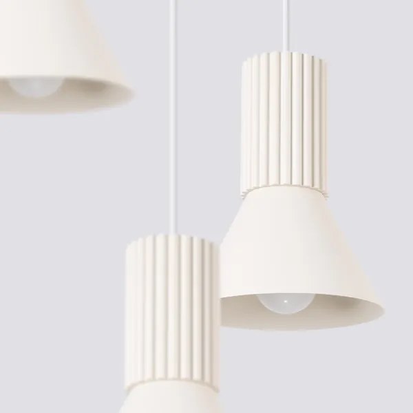 Sollux SL.1871 - Závesný luster ESTRIA na lankách 3xE14/10W/230V, priemer 30 cm, krémový