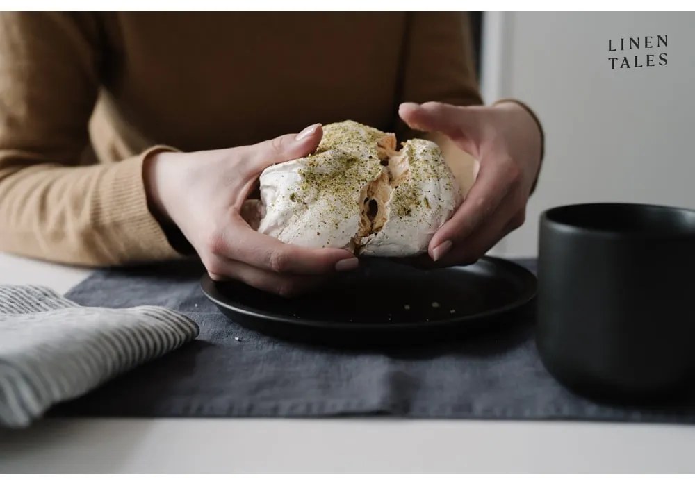 Ľanová utierka 45x65 cm Thin Black Stripes – Linen Tales