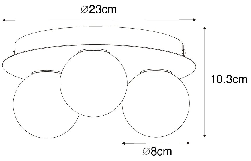 Moderné stropné svietidlo do kúpeľne čierne 3-svetlo - Cederic