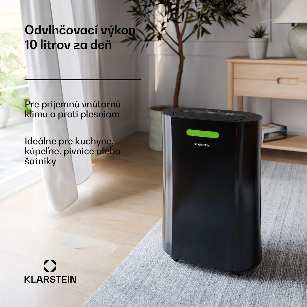 Klarstein AeroDry 10 odvlhčovač vzduchu, výkon 165 W, 10 l/deň, 135 m³/h, pre plochu do 30m², funkcia DrySelect