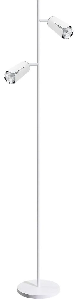 Stojacia lampa Flower, 2x biele/chrómové kovové tienidlo, w