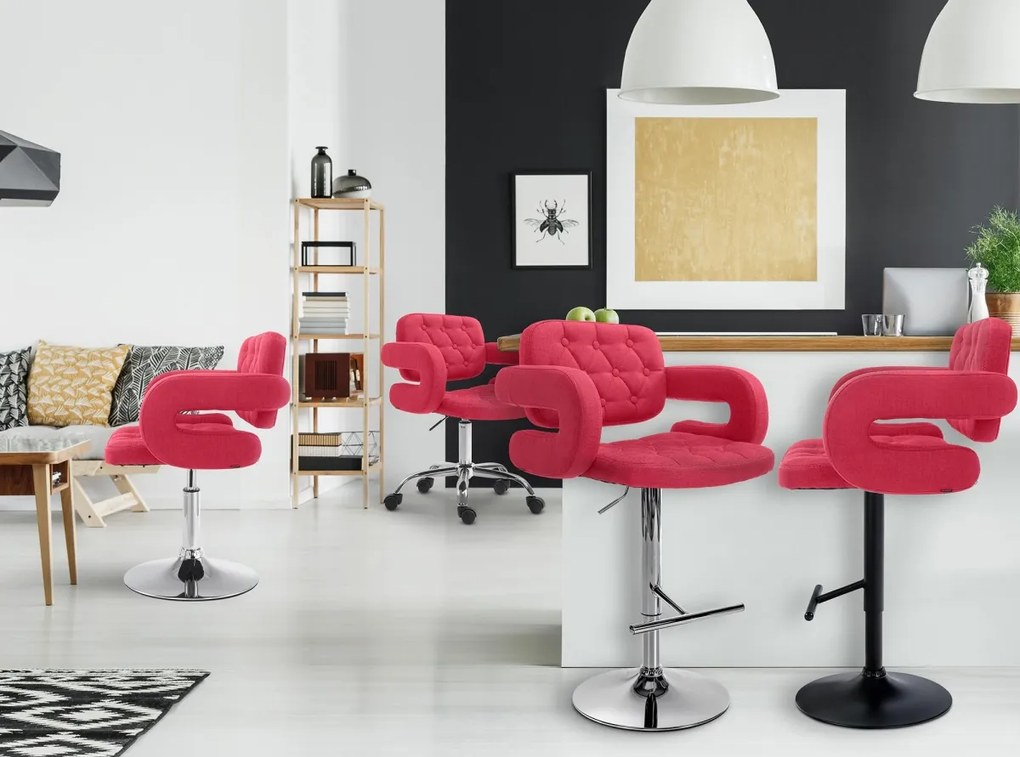 Design-Shop Pracovná stolička Dublin - látka - Červená