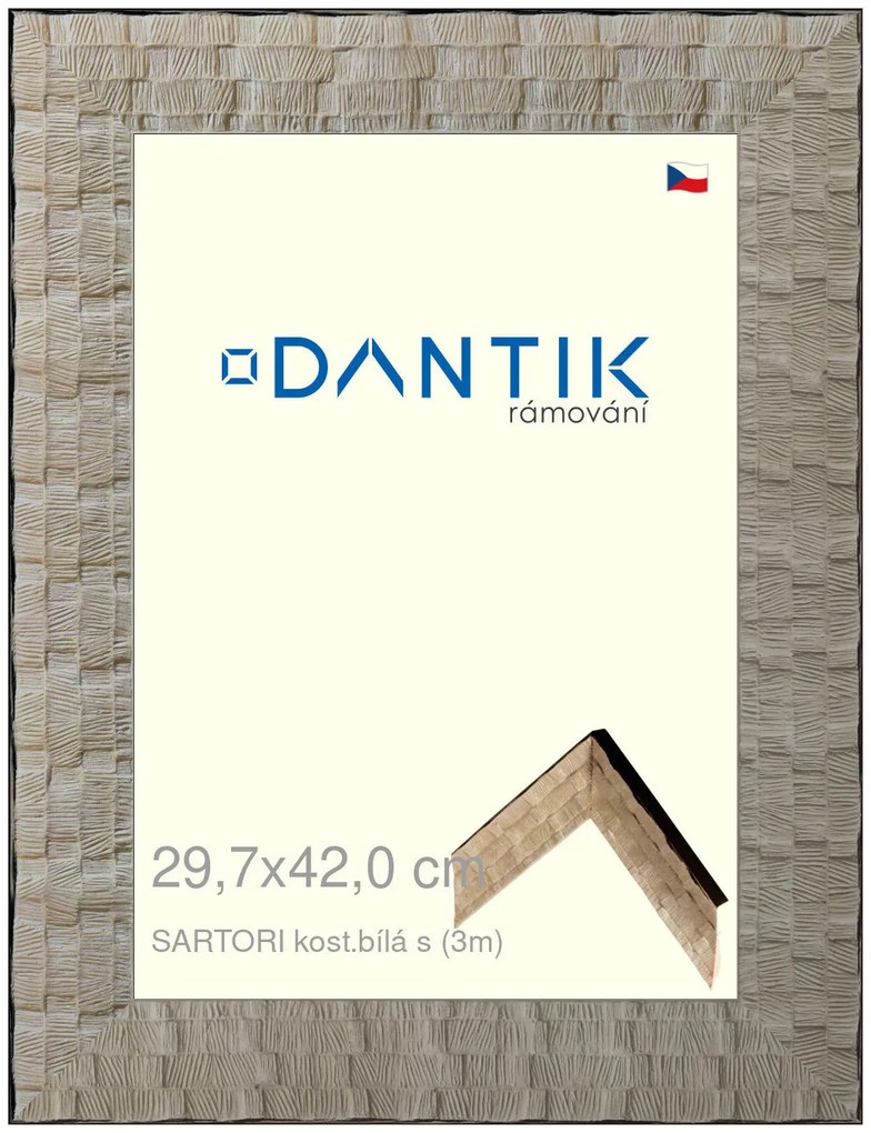 DANTIK rám na obraz 29,7x42 | SARTORI kost.bílá s (Plexi Čiré)