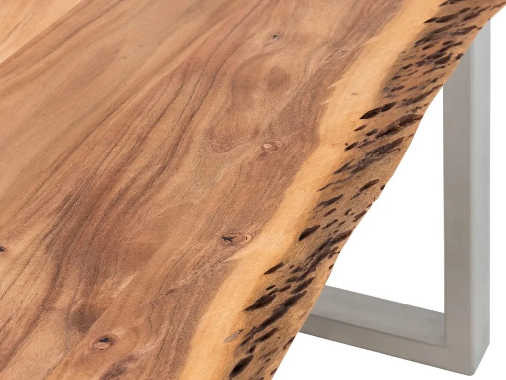 furniture-nabytek.cz - Masivní jídelní sestava Bullwer s 4 židlemi Reefton, akácie a látka, lakovaná, hnědá