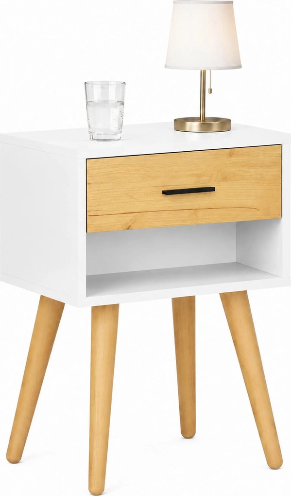XXXLutz PRÍRUČNÝ STOLÍK, biela, dub medový, kompozitné drevo, 45/30/70 cm MID.YOU - Online Only obývacie izby - 000657063001