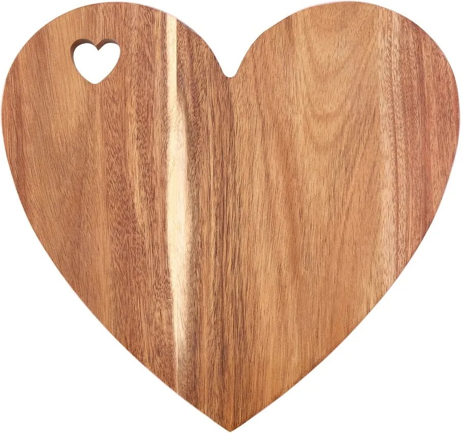 Doska v tvare srdca z akáciového dreva s ružovým okrajom Premier Housewares, 30 × 28 cm