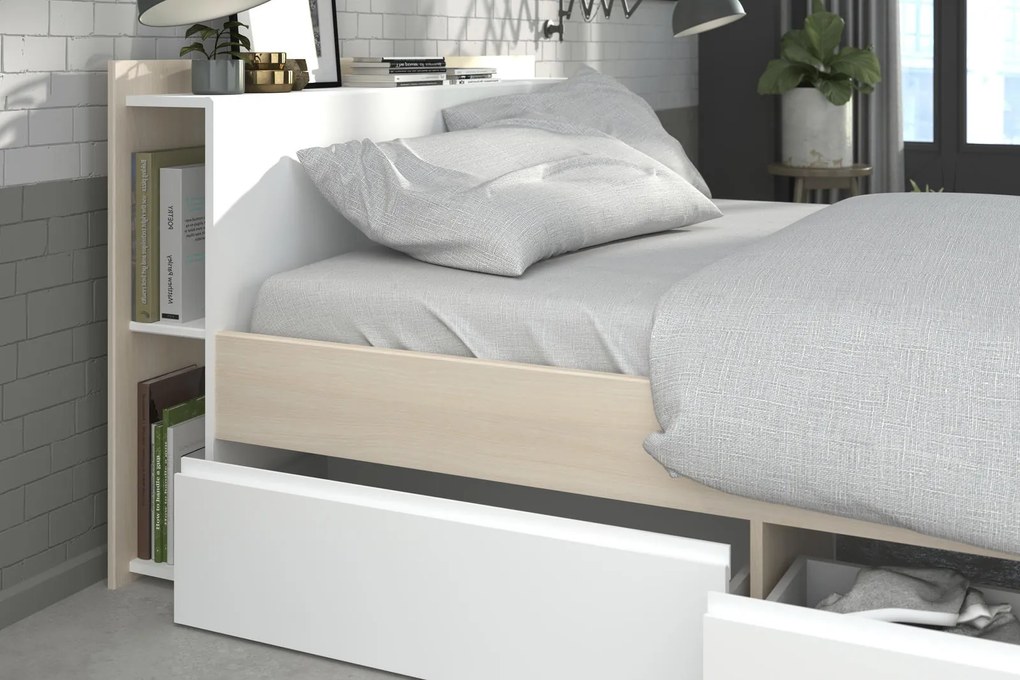 Manželská posteľ so zásuvkami Most 160x200 cm akácia