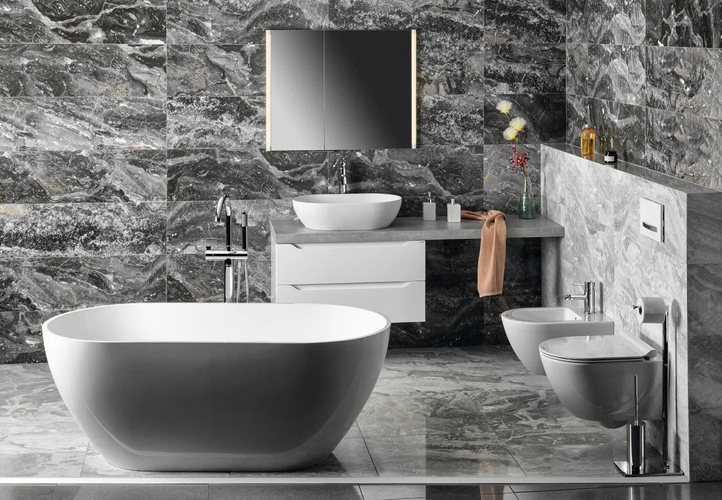 GSI GSI, PURA keramické umývadlo Slim 122x46cm, bez otvoru, biela ExtraGlaze, 8887011