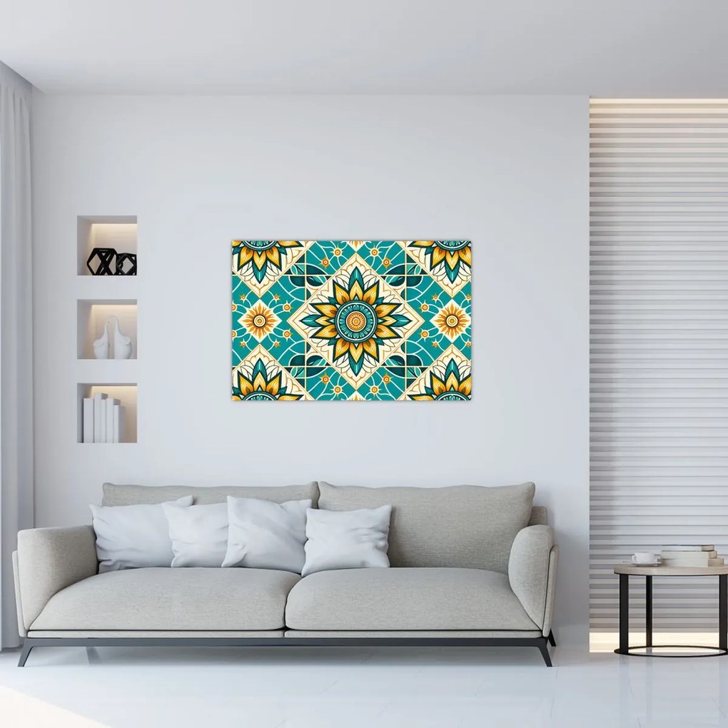 Obraz - Tyrkysový vzor (90x60 cm)