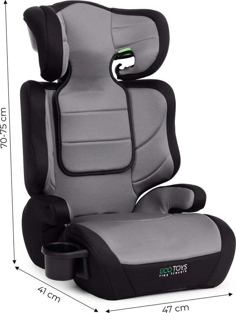 Autosedačka 2v1 i-Size ECOTOYS 100-150 cm, sedačka a podsedák, držiak na nápoje