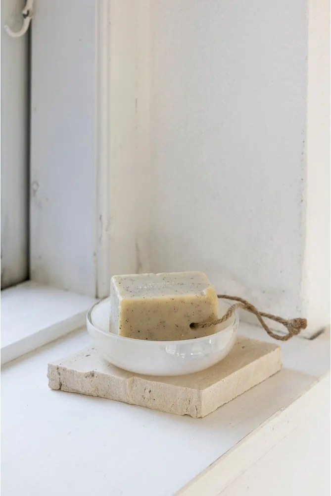 Krémová sklenená nádobka na mydlo Opal – Mette Ditmer Denmark