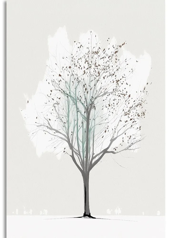 Obraz minimalistický strom v zime - 40x60