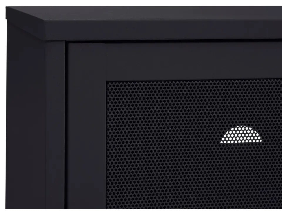 Čierny kovový TV stolík 160x55x45 cm Veep – Unique Furniture