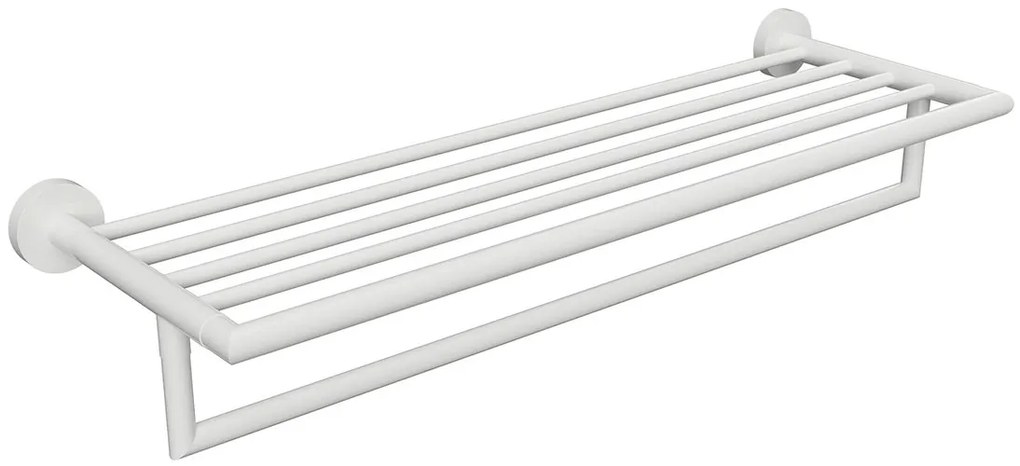 Sapho Sapho, X-ROUND WHITE polička na uteráky s hrazdou 500mm, biela, XR421W