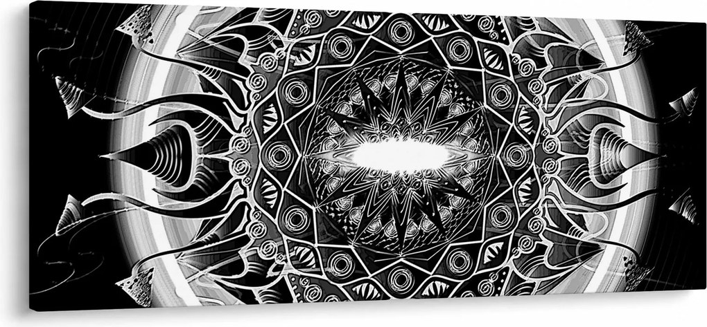 Obraz čiernobielych ornamentov (120x50 cm)