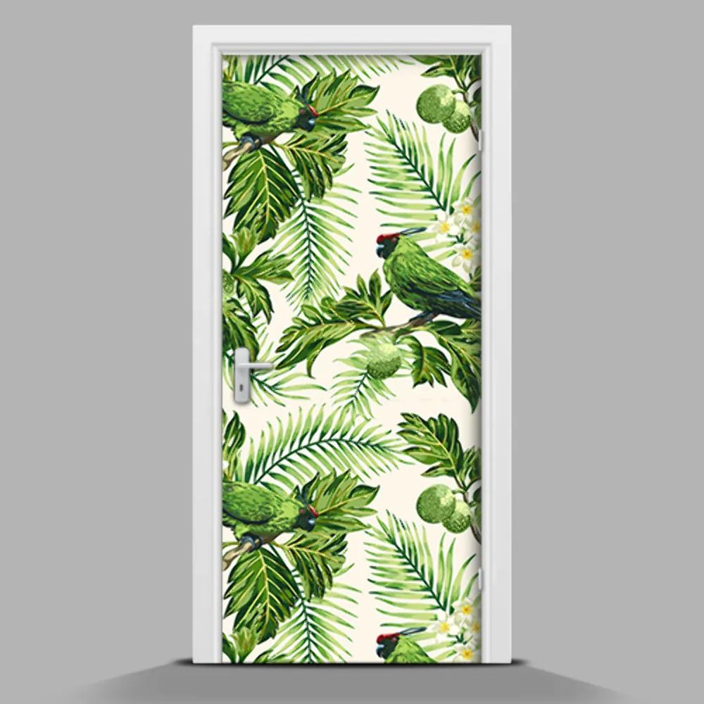 Nálepka na dvere Tropické kvety wallmur-pl-f-104135257