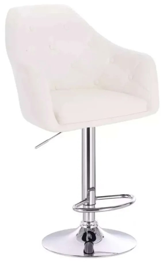 LuxuryForm DESIGN Barová stolička ANDORA na striebornom tanieri - biela