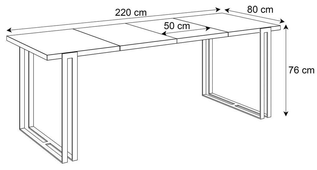 Jedálensky rozkladací stôl KALEN dub sonoma Rozmer stola: 120/220x80cm