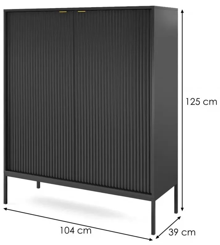 Čierna komoda NOVA K104