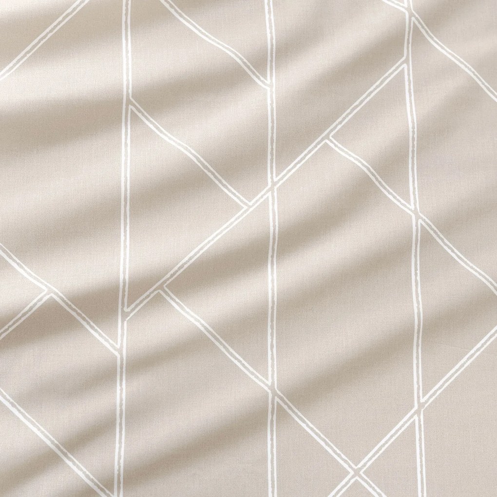 Goldea bavlnené posteľné obliečky - geometrické línie na latte 135 x 200 a 80 x 80 cm