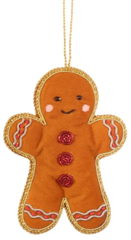 Textilná ručne vyrobená vianočná ozdoba 10 cm Gingerbread – Sass &amp; Belle