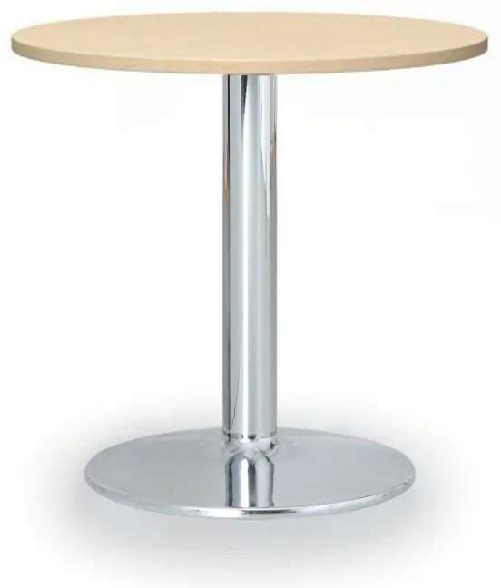 Konferenčný stolík ZEUS II, priemer 60 cm, chrómovaná podnož, breza