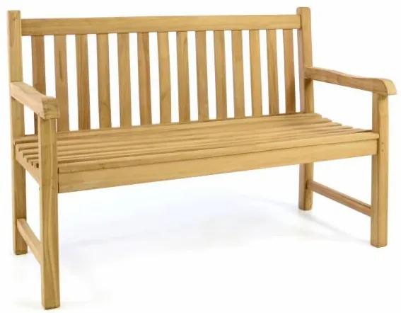 Záhradná lavica DIVERO - ošetrené teakové drevo - 130 cm