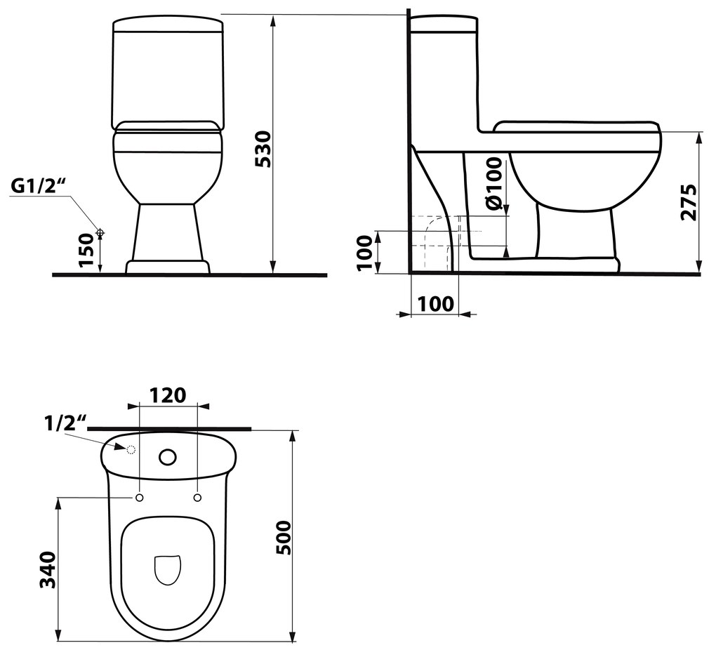 Aqualine Aqualine, PETIT detské WC kombi, zadný/spodný odpad, biela, PT520