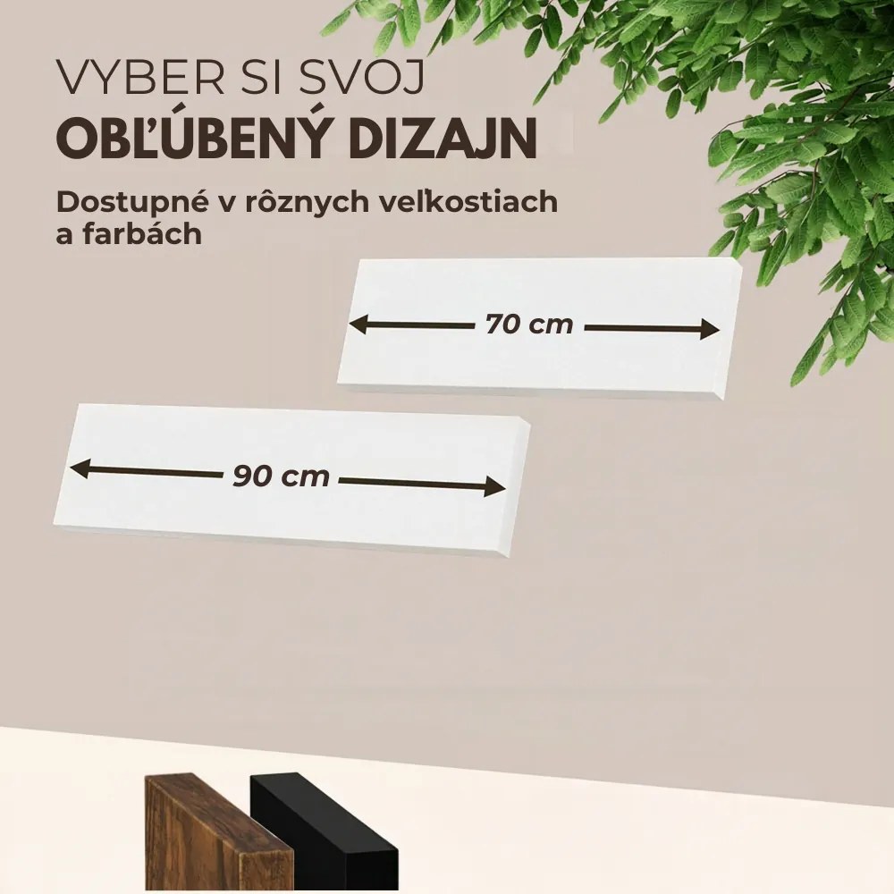 Nástenná polica FIGO + konzola, 70cm, biela Casaria