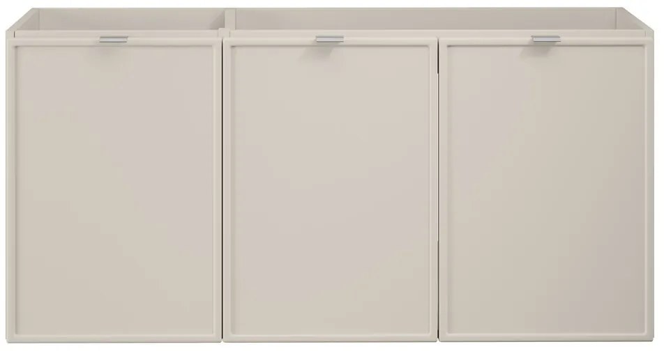 Závěsná skříňka Bella Cashmere Nika s deskou a umyvadlem 140 cm kašmírová