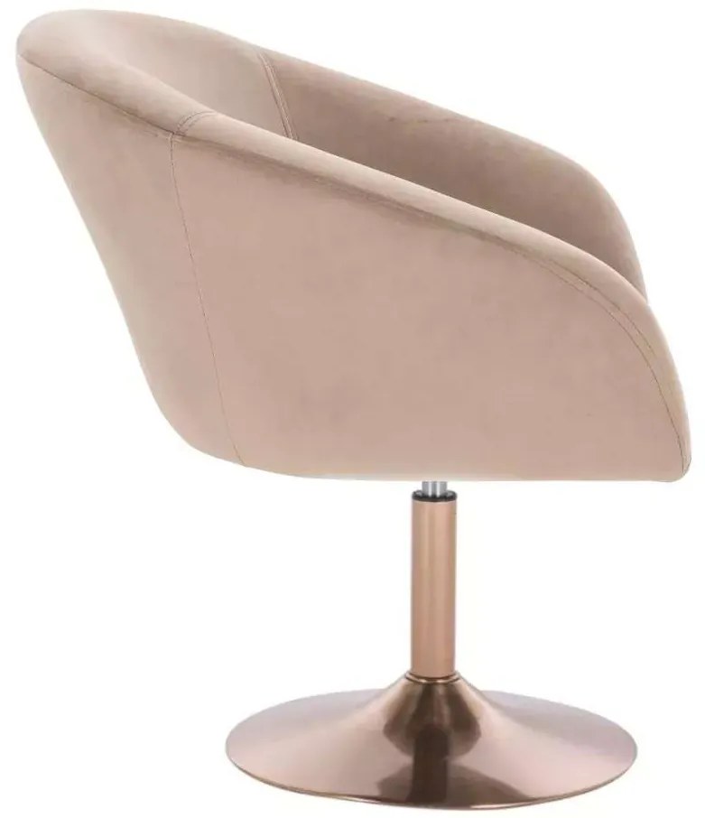 LuxuryForm DESIGN Stolička VENICE VELUR na zlatom tanieri - latte