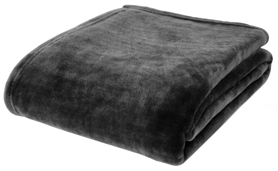 Čierna deka z mikroplyšu 130x170 cm Raschel Velvet – Catherine Lansfield