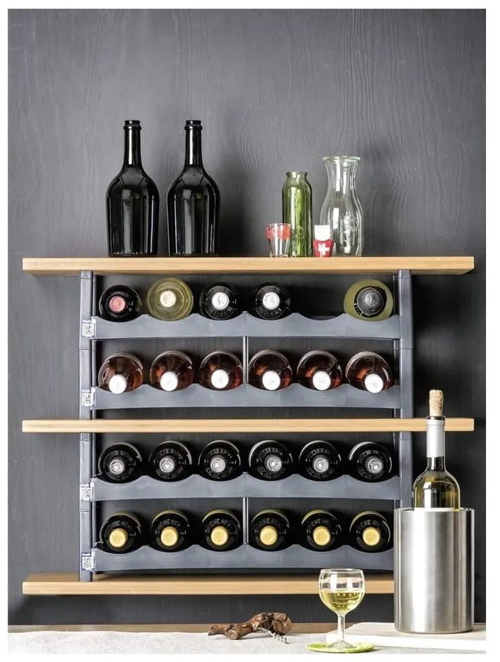 Sivý plastový stojan na víno Vario - Rotho