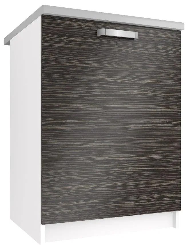 Kuchynská skrinka Belini spodná 60 cm eben kráľovský s pracovnou doskou TOR SD60/0/WT/HK/0/U