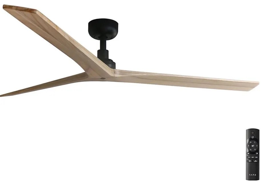 FARO 34282 -Stropný ventilátor KLIM L borovica/čierna pr. 150 cm+ diaľkové ovládanie