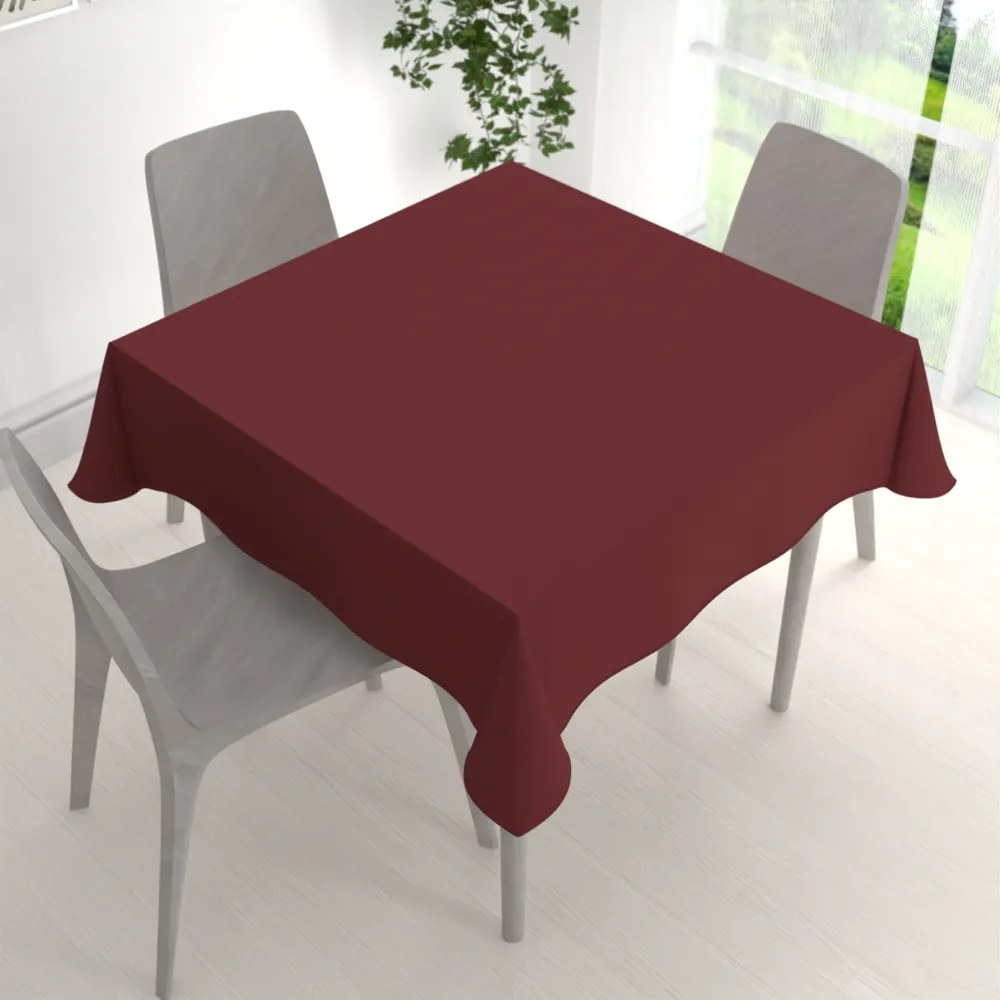 Biante Veľký teflónový štvorcový obrus TF-095 Vínovo červený bez vzoru 250x250 cm