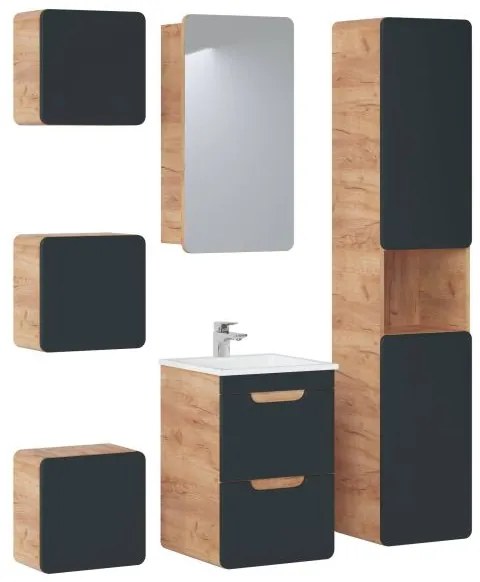 Kúpeľňová skrinka CMD ARUBA COSMOS 810 dub artisan/čierny mat
