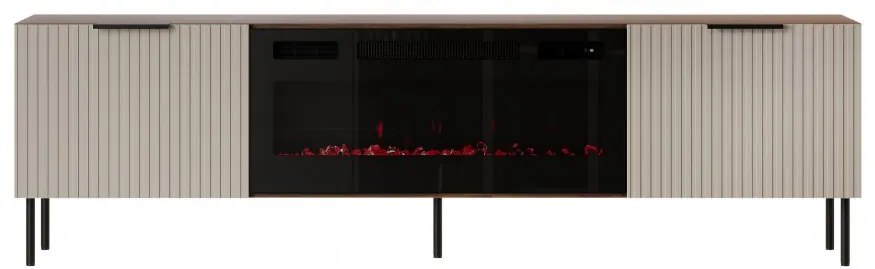 TV stolík / skrinka s krbom Seretio 180 SR06, Farby: orech warmia / kašmír