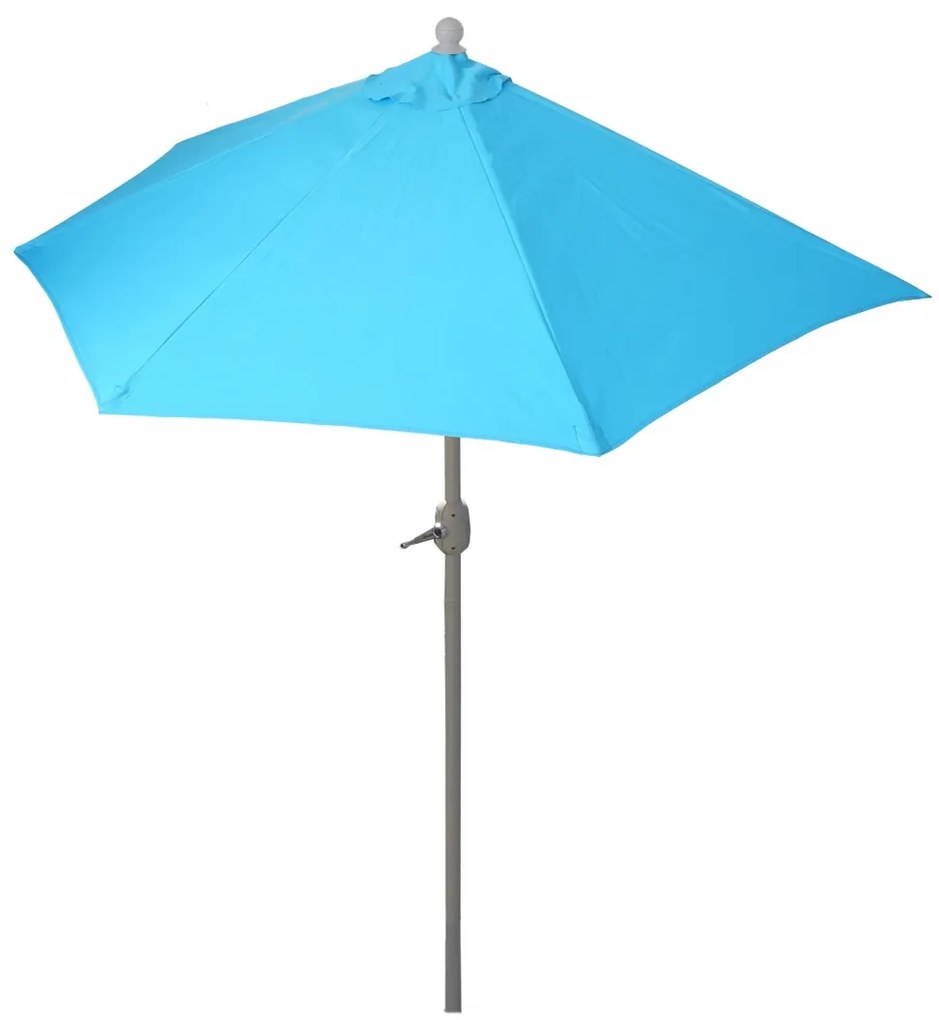 Slnečník polkruh Parla - polyester/hliník - 300cm tyrkysová bez stojanu