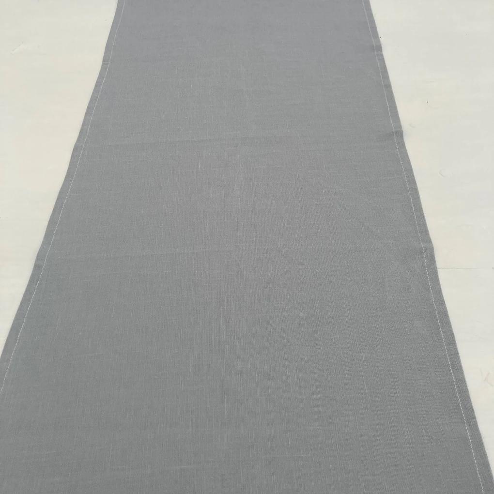 Behúň obrus 145x40 cm Ľan šedý