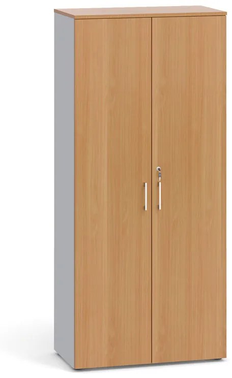 Kancelárska skriňa s dverami PRIMO 2023, 1781 x 800 x 420 mm, sivá / buk