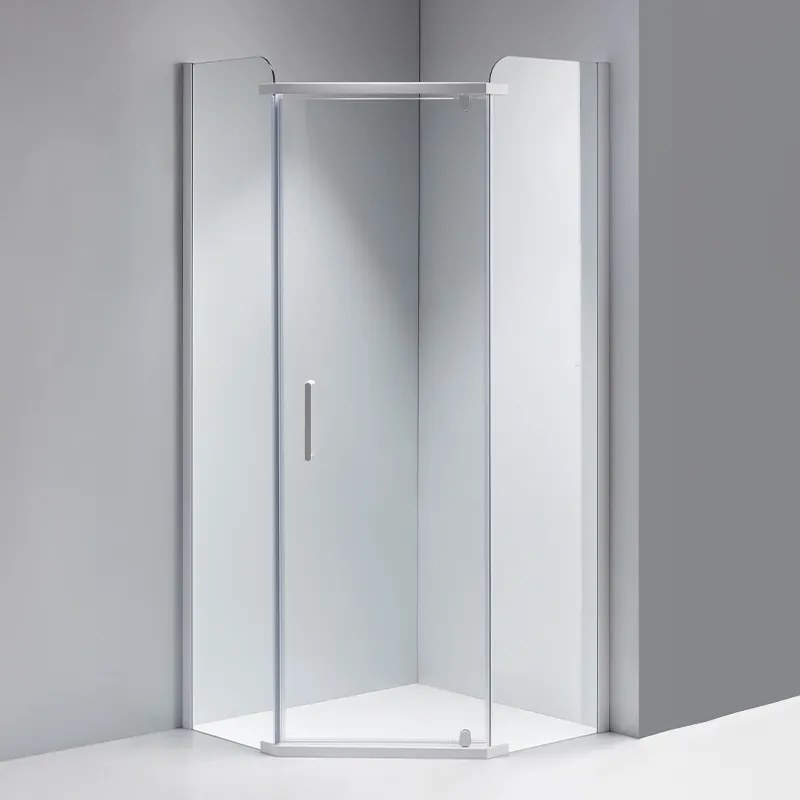 BPS-koupelny Päťuholníkový sprchový kút KZ91A WH 80x80 biela/transparent - bez vaničky