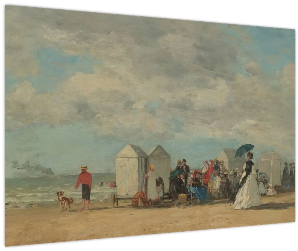 Obraz - Eugène Boudin, Beach Scene , reprodukcia (90x60 cm)