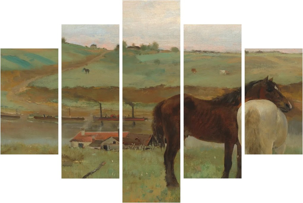 Obraz - Edgar Degas, Horses in a Meadow, reprodukcia (150x105 cm)