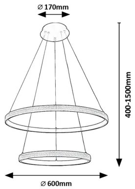Rabalux 72259 - LED Luster na lanku GRETE LED/60W/230V 3000K