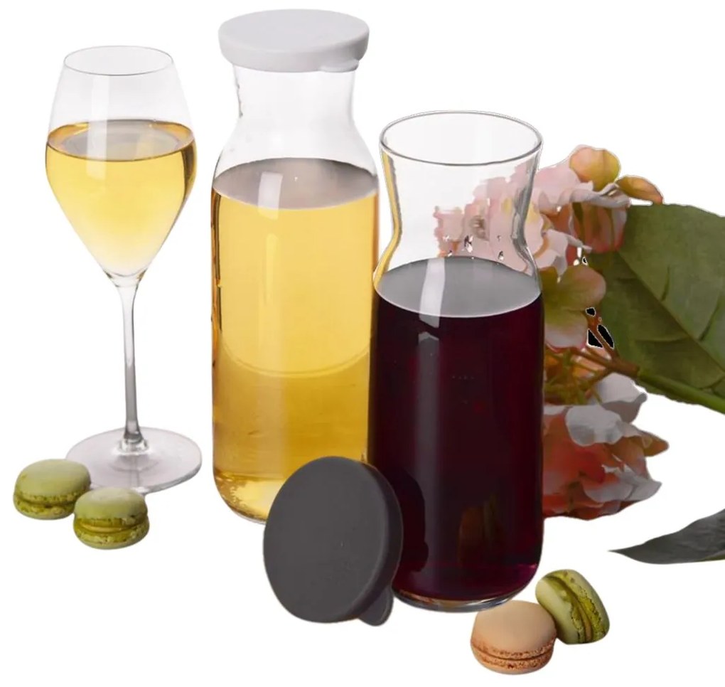 usporadejto.cz Sklenená fľaša na mlieko / olej / aviváž s bielym silikónovým viečkom, 1,21 l