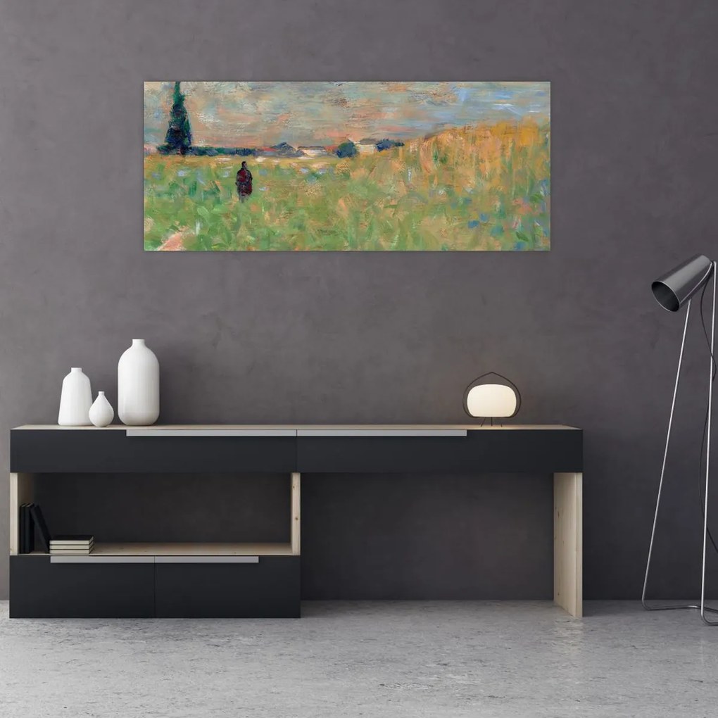 Obraz - Georges Seurat, A Summer Landscape, reprodukcia (120x50 cm)