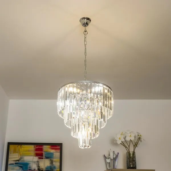 Brilagi - LED Krištáľový luster na reťazi MOZART 5xE14/40W/230V lesklý chróm